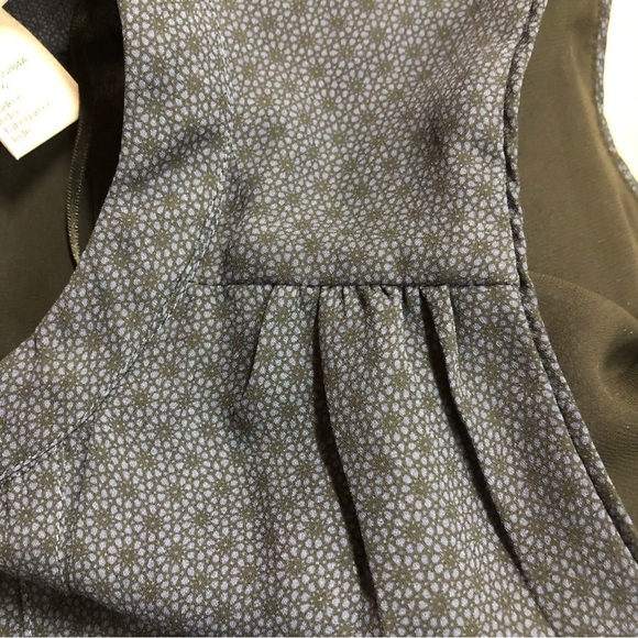 H&M Dress Small Stand Up Collar Sleeveless V Neck Lined Shirt Tail Hem NavyBlack - Picture 5 of 9